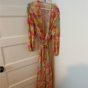 Pink Lily Vibrant Floral Coverup